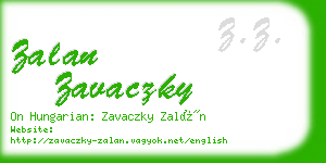 zalan zavaczky business card